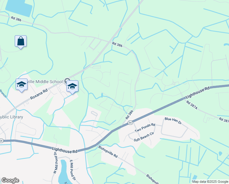 map of restaurants, bars, coffee shops, grocery stores, and more near 38579 Ketch Drive in Selbyville
