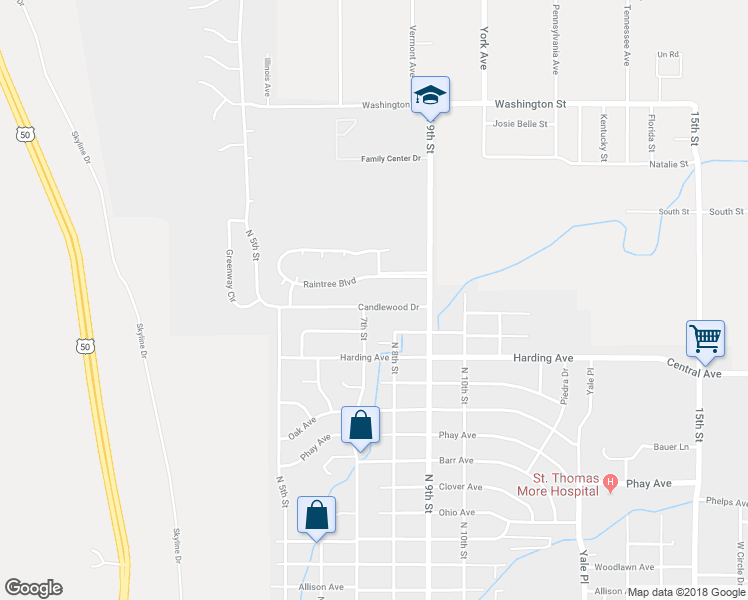 map of restaurants, bars, coffee shops, grocery stores, and more near 707 Candlewood Drive in Cañon City