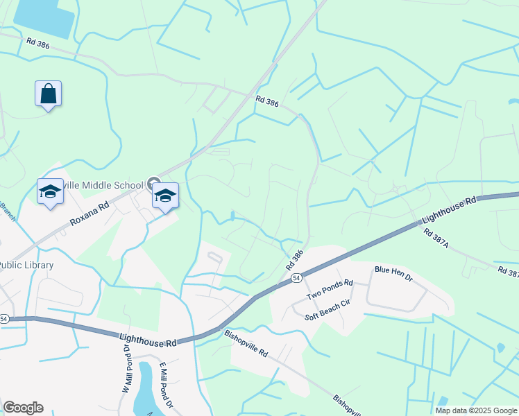 map of restaurants, bars, coffee shops, grocery stores, and more near 38579 Ketch Drive in Selbyville