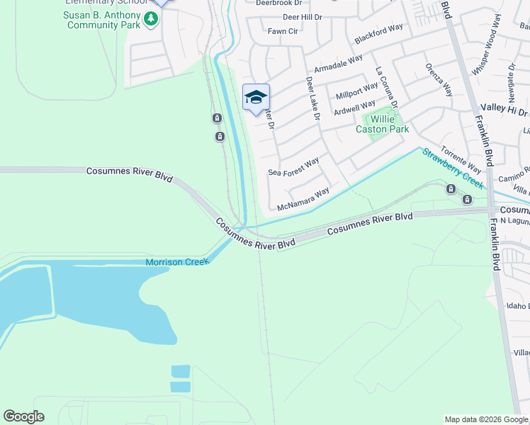 map of restaurants, bars, coffee shops, grocery stores, and more near 3825 Sea Forest Way in Sacramento