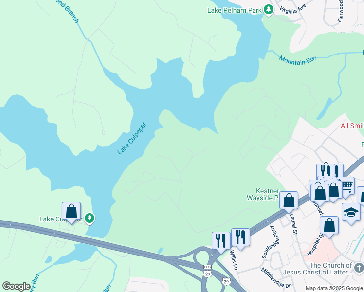map of restaurants, bars, coffee shops, grocery stores, and more near 710 Zeuswyn Drive in Culpeper