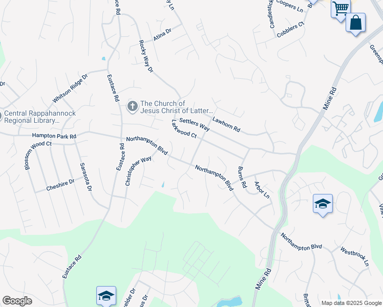 map of restaurants, bars, coffee shops, grocery stores, and more near 5 Old Mineral Road in Stafford