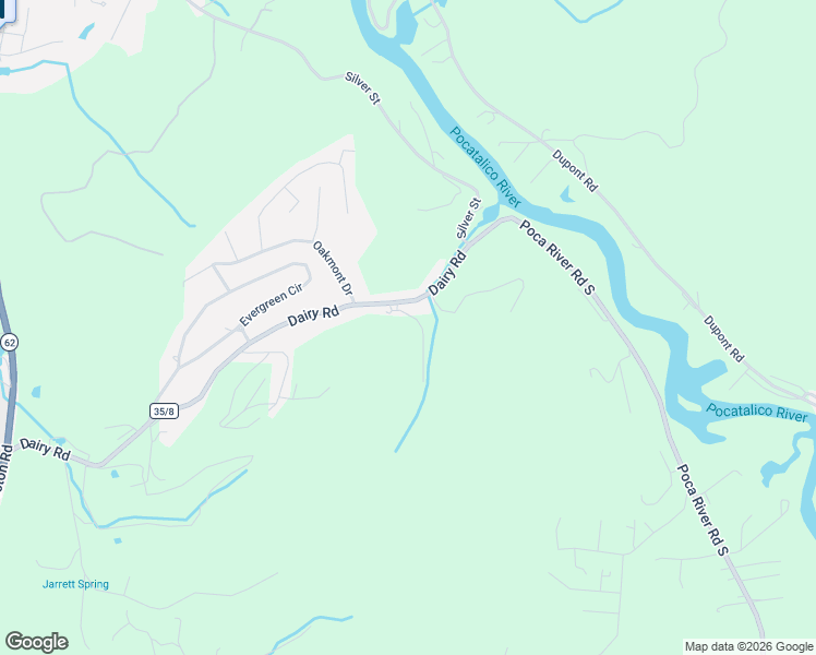 map of restaurants, bars, coffee shops, grocery stores, and more near 1002 Dairy Road in Poca