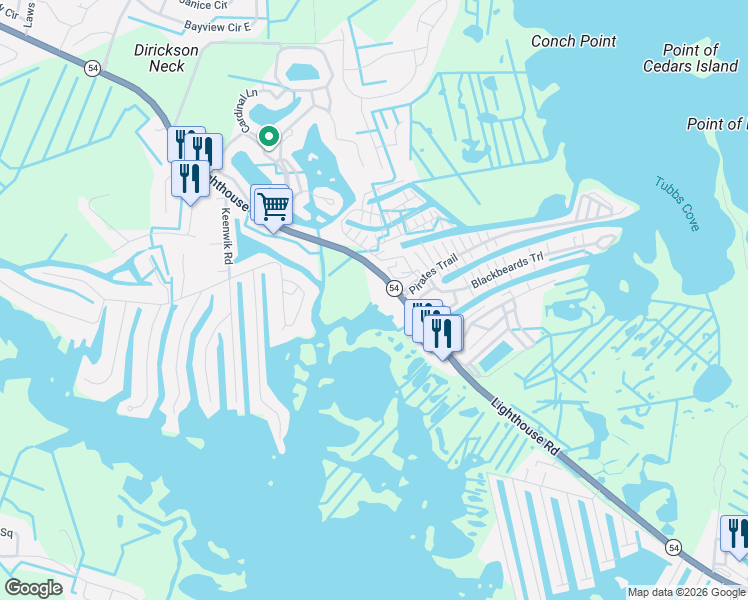map of restaurants, bars, coffee shops, grocery stores, and more near 37286 Lighthouse Road in Selbyville