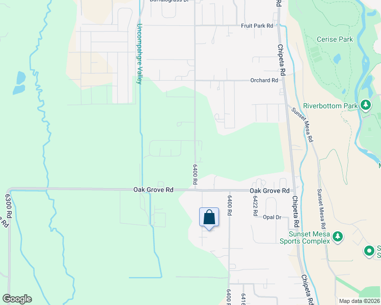map of restaurants, bars, coffee shops, grocery stores, and more near 1309 6400 Road in Montrose