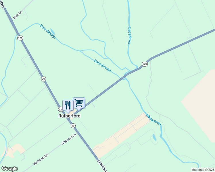 map of restaurants, bars, coffee shops, grocery stores, and more near 1000 Rutherford Road in Napa