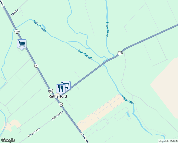 map of restaurants, bars, coffee shops, grocery stores, and more near 1000 Rutherford Road in Napa