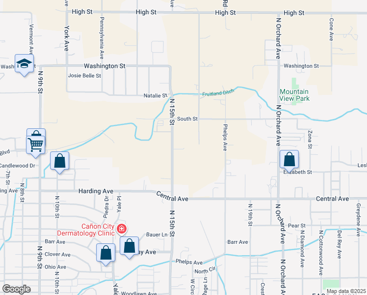 map of restaurants, bars, coffee shops, grocery stores, and more near 1532 15th Street in Cañon City