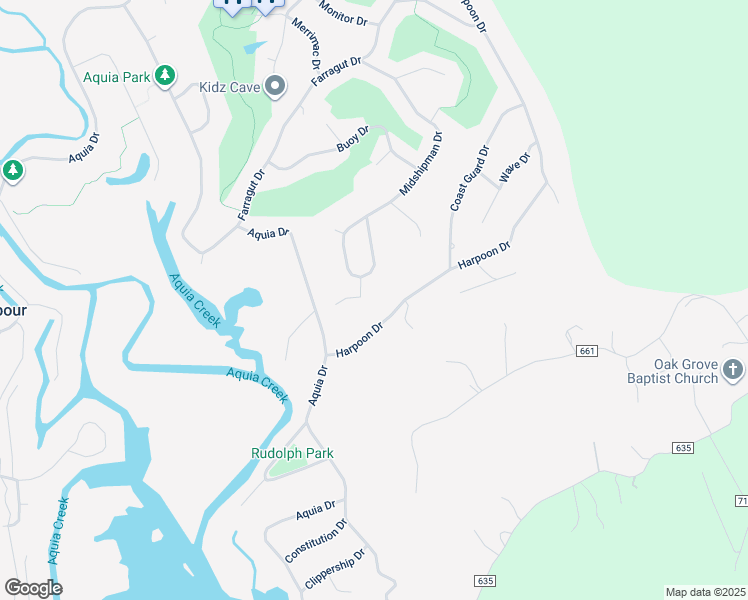 map of restaurants, bars, coffee shops, grocery stores, and more near 204 Sail Cove in Stafford