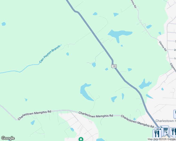 map of restaurants, bars, coffee shops, grocery stores, and more near 1417 Highway 160 in Charlestown