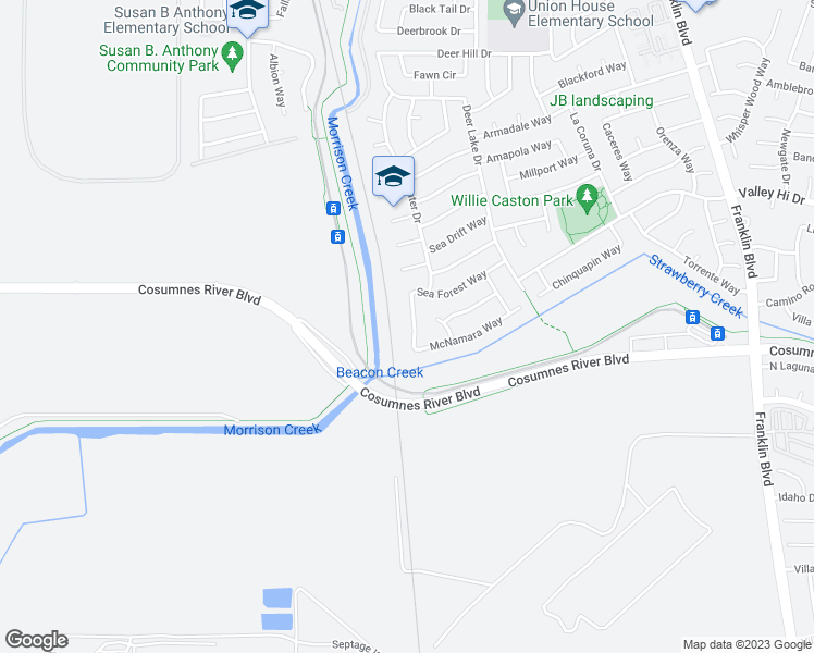 map of restaurants, bars, coffee shops, grocery stores, and more near 3875 Sea Forest Way in Sacramento