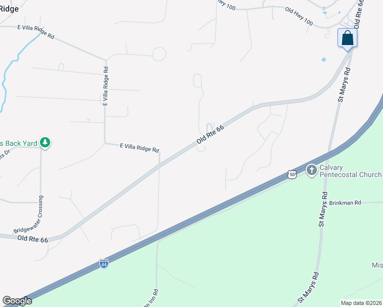 map of restaurants, bars, coffee shops, grocery stores, and more near 480 State Highway AT in Villa Ridge