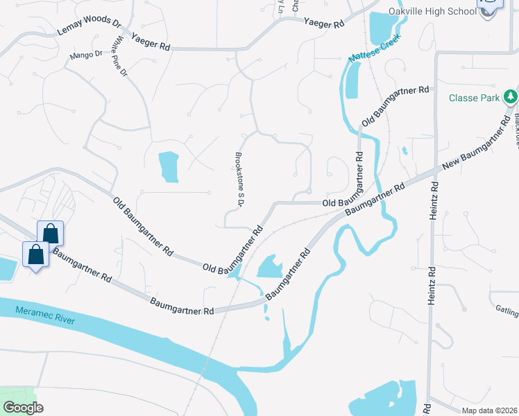 map of restaurants, bars, coffee shops, grocery stores, and more near 4129 Old Baumgartner Road in St. Louis