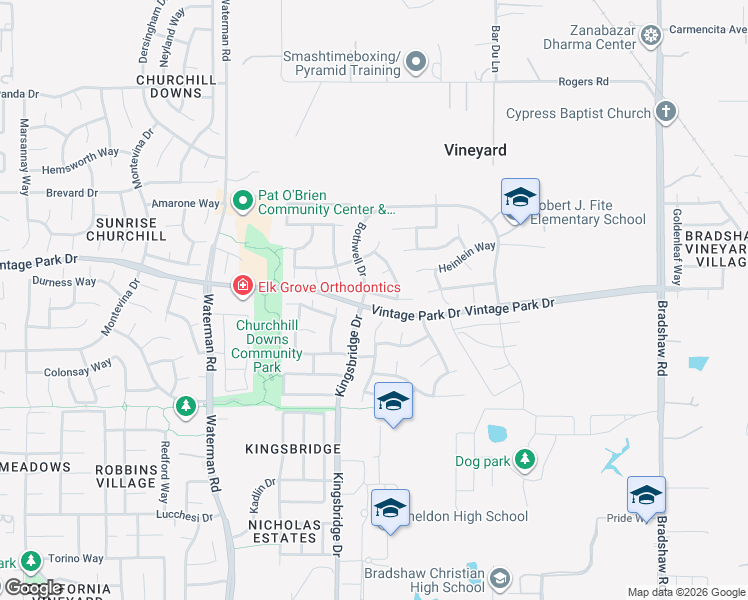 map of restaurants, bars, coffee shops, grocery stores, and more near 8120 Ashtead Court in Sacramento