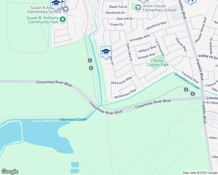 map of restaurants, bars, coffee shops, grocery stores, and more near 3875 Sea Forest Way in Sacramento