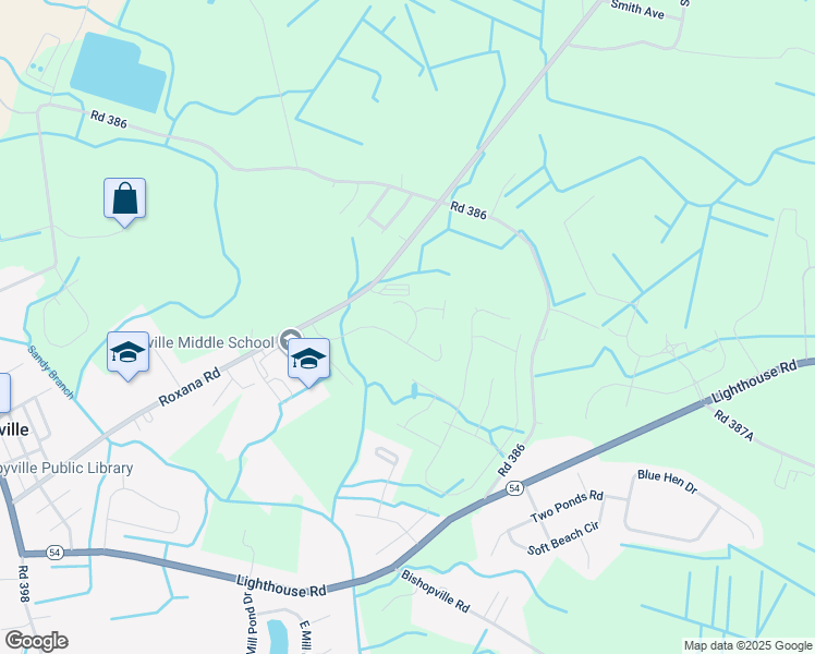map of restaurants, bars, coffee shops, grocery stores, and more near 3 Tara Court in Selbyville