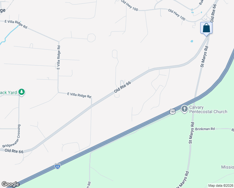 map of restaurants, bars, coffee shops, grocery stores, and more near 480 State Highway AT in Villa Ridge