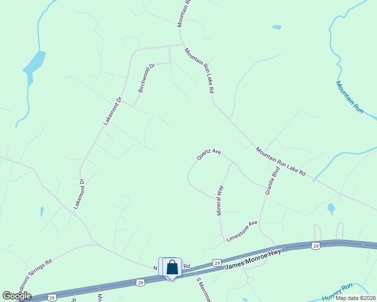 map of restaurants, bars, coffee shops, grocery stores, and more near 10301 Quartz Avenue in Culpeper