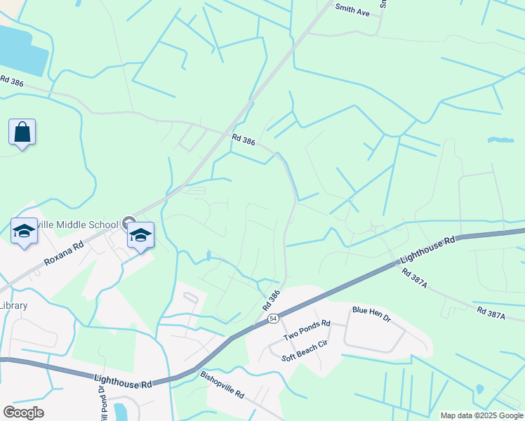 map of restaurants, bars, coffee shops, grocery stores, and more near 38618 Ketch Drive in Selbyville