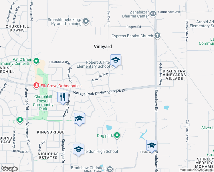 map of restaurants, bars, coffee shops, grocery stores, and more near 8076 Niven Court in Sacramento