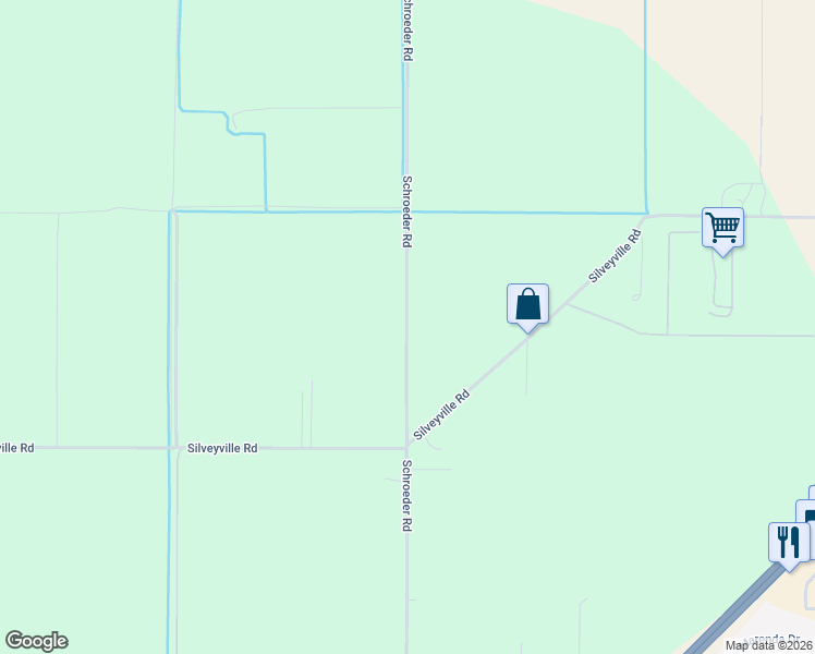 map of restaurants, bars, coffee shops, grocery stores, and more near 8203-8249 Schroeder Road in Dixon