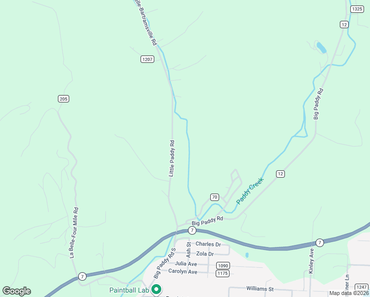 map of restaurants, bars, coffee shops, grocery stores, and more near 784 County Road 70 in Proctorville