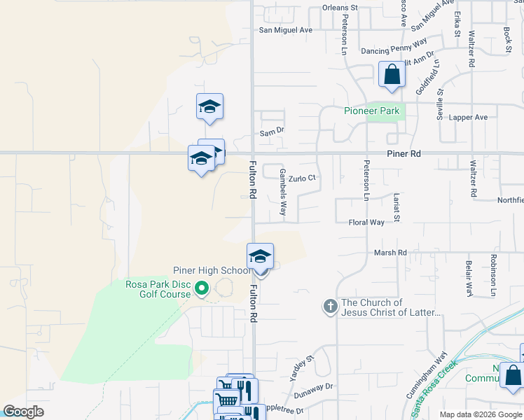 map of restaurants, bars, coffee shops, grocery stores, and more near 1921 Quail Run in Santa Rosa