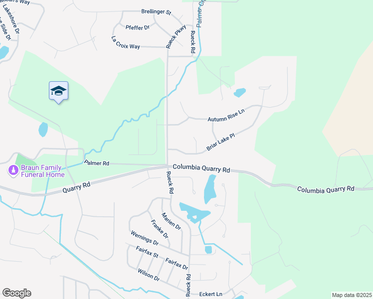 map of restaurants, bars, coffee shops, grocery stores, and more near 613 Briar Lake Place in Columbia