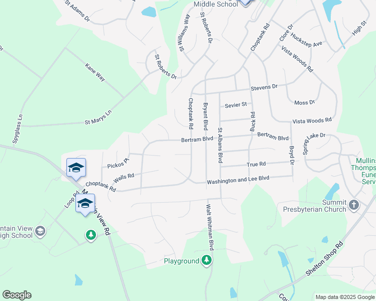 map of restaurants, bars, coffee shops, grocery stores, and more near 2 Biscoe Court in Stafford