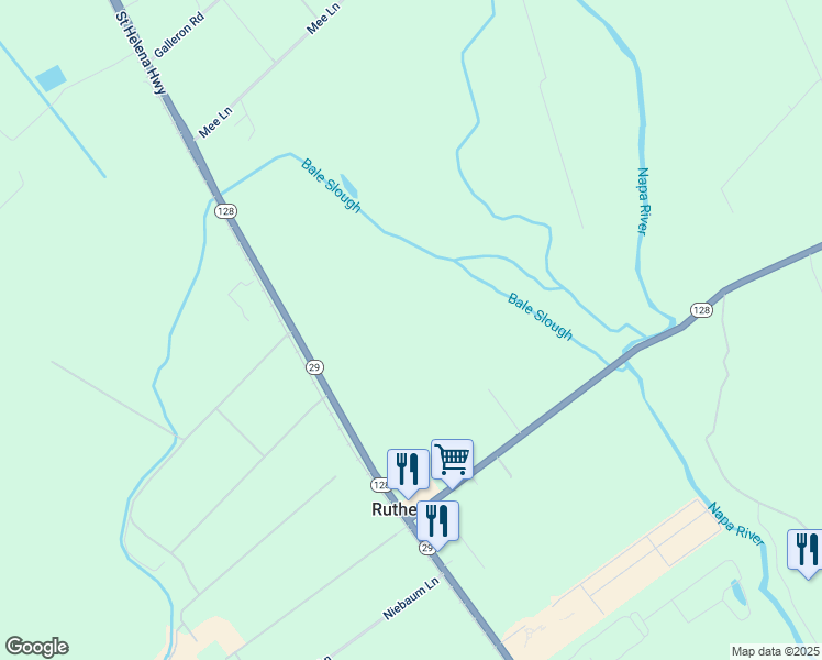 map of restaurants, bars, coffee shops, grocery stores, and more near in Rutherford