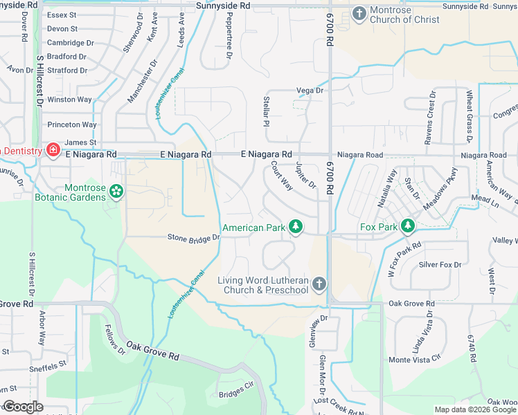 map of restaurants, bars, coffee shops, grocery stores, and more near 1925 White House Drive in Montrose