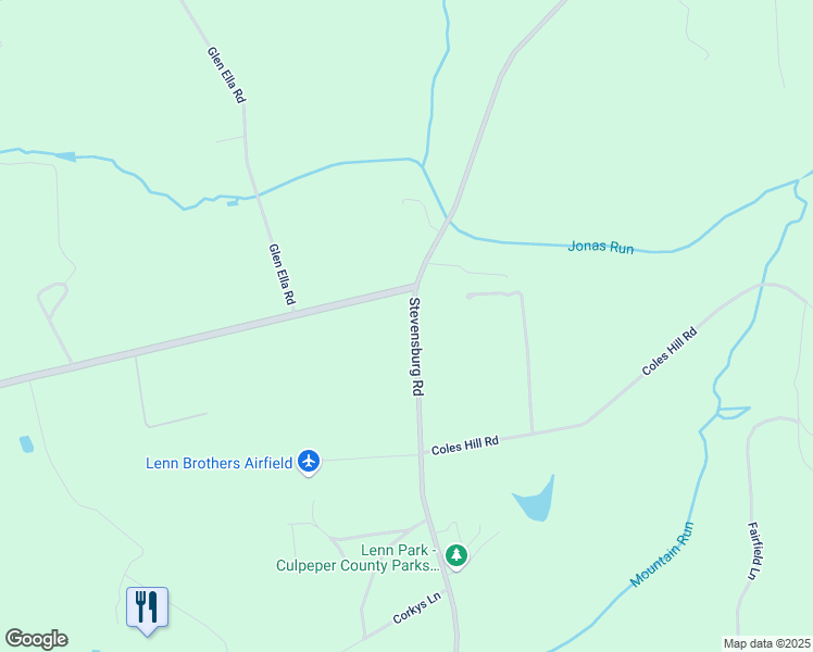 map of restaurants, bars, coffee shops, grocery stores, and more near 17230 Stevensburg Road in Culpeper