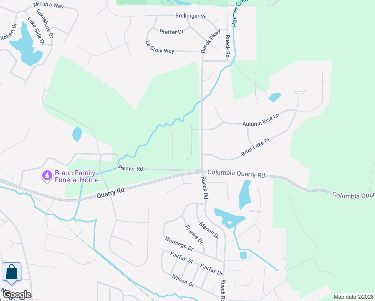 map of restaurants, bars, coffee shops, grocery stores, and more near 601 Briar Lake Place in Columbia