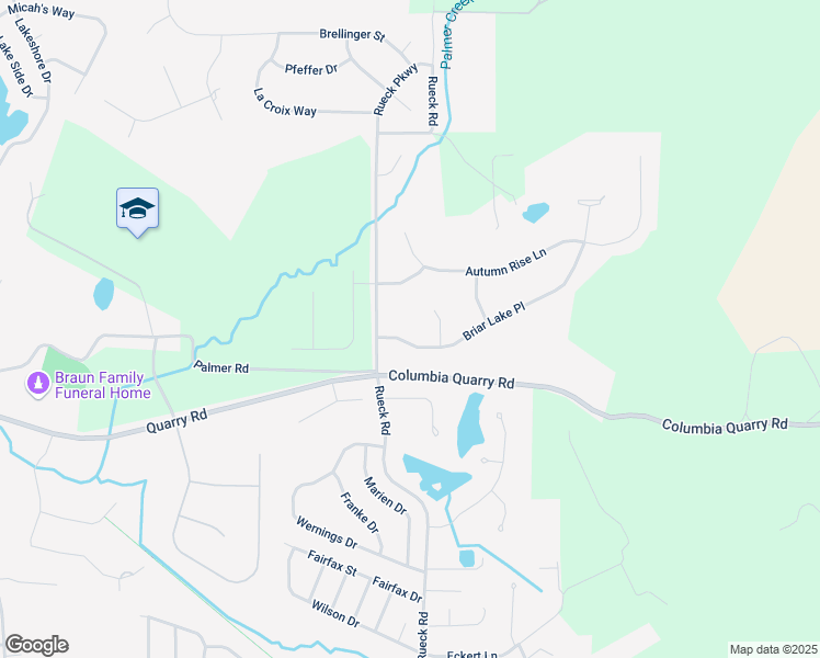 map of restaurants, bars, coffee shops, grocery stores, and more near 613 Briar Lake Place in Columbia