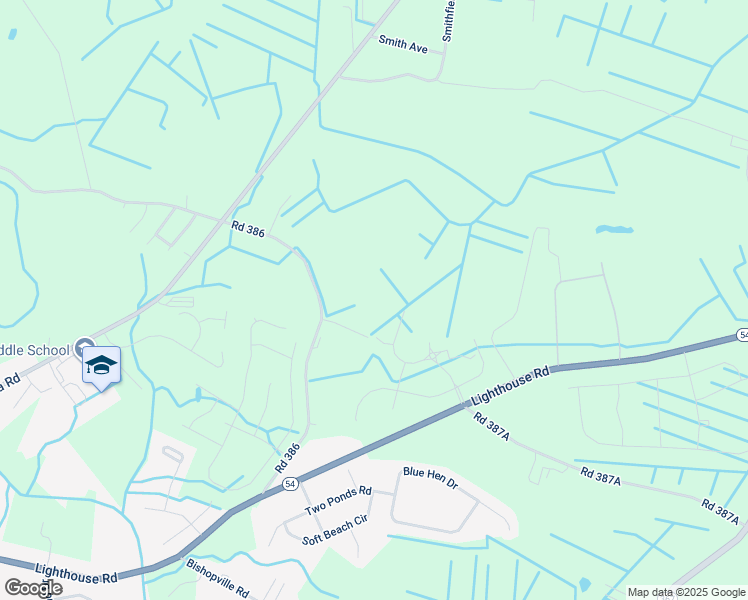 map of restaurants, bars, coffee shops, grocery stores, and more near 9186 Greenway Trail in Selbyville