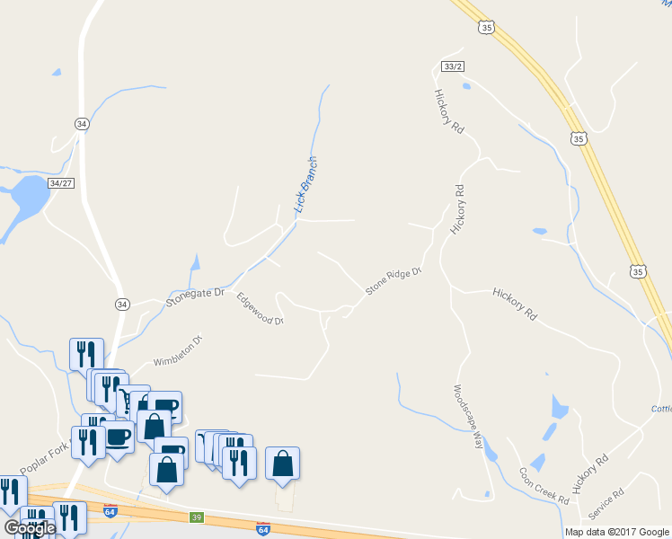 map of restaurants, bars, coffee shops, grocery stores, and more near 99 Spruce Ridge in Hurricane