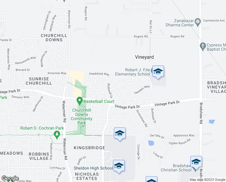map of restaurants, bars, coffee shops, grocery stores, and more near 9424 Halidon Way in Sacramento