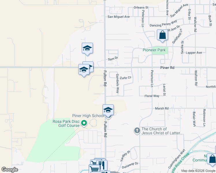 map of restaurants, bars, coffee shops, grocery stores, and more near 1921 Quail Run in Santa Rosa
