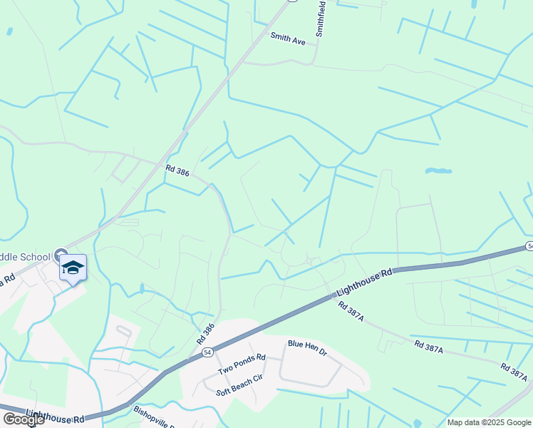 map of restaurants, bars, coffee shops, grocery stores, and more near 9318 Streamside Drive in Selbyville