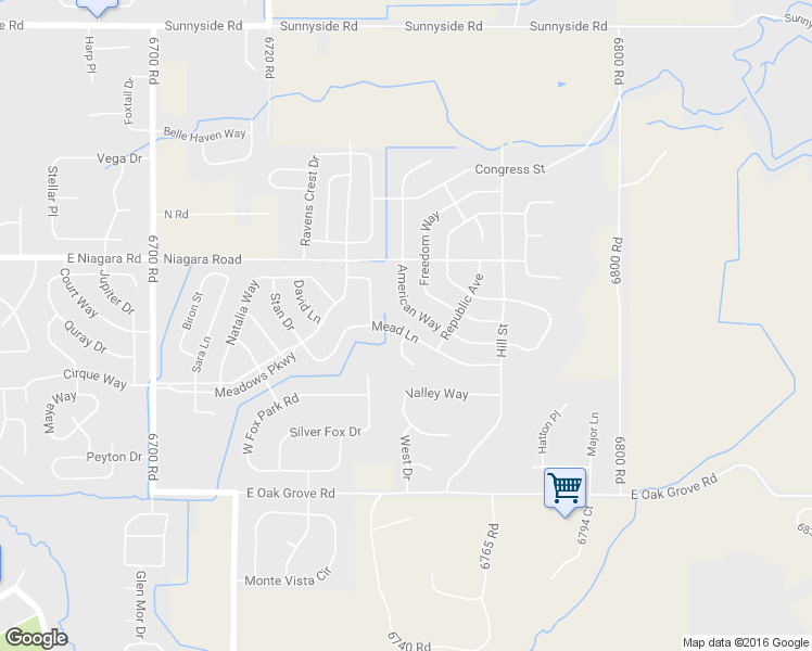 map of restaurants, bars, coffee shops, grocery stores, and more near 2217 Mead Lane in Montrose