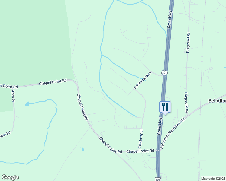 map of restaurants, bars, coffee shops, grocery stores, and more near 9045 Soldierwood Court in Bel Alton
