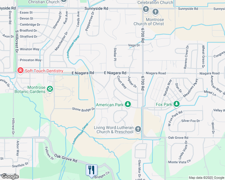 map of restaurants, bars, coffee shops, grocery stores, and more near 1877 Ouray Drive in Montrose