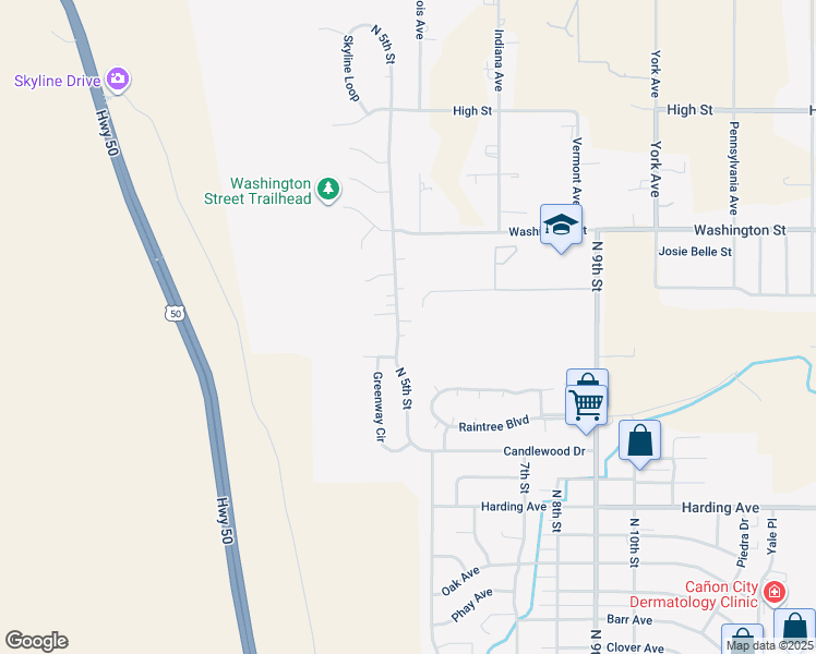 map of restaurants, bars, coffee shops, grocery stores, and more near 2710 North 5th Street in Cañon City