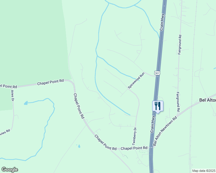 map of restaurants, bars, coffee shops, grocery stores, and more near 9045 Soldierwood Court in Bel Alton