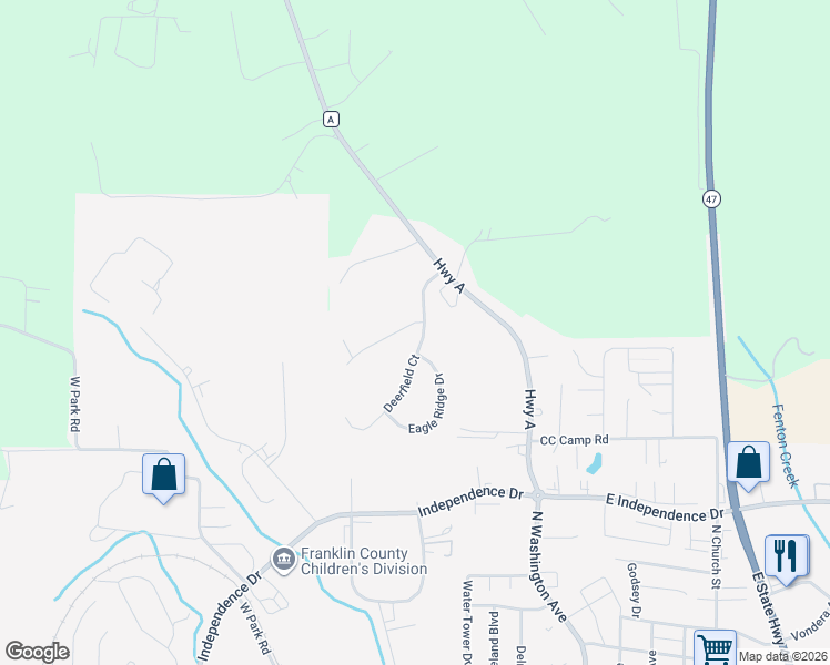 map of restaurants, bars, coffee shops, grocery stores, and more near 511 Eagle Ridge Drive in Union