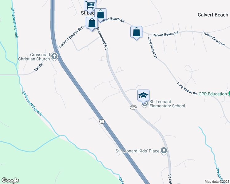 map of restaurants, bars, coffee shops, grocery stores, and more near 220 Fountain Lane in Saint Leonard