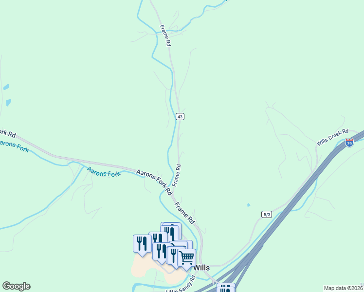 map of restaurants, bars, coffee shops, grocery stores, and more near 3028 Ellison Road in Elkview