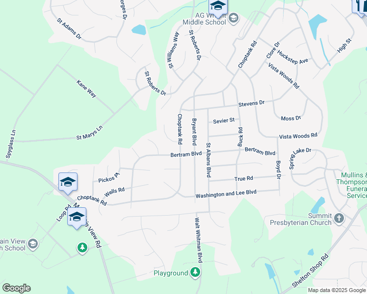 map of restaurants, bars, coffee shops, grocery stores, and more near 218 Choptank Road in Stafford