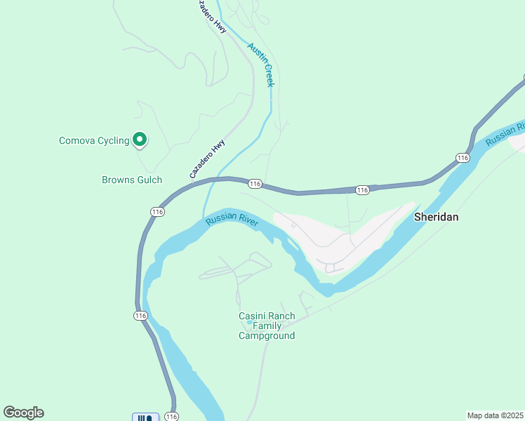 map of restaurants, bars, coffee shops, grocery stores, and more near 22983 Conifer Drive in Monte Rio