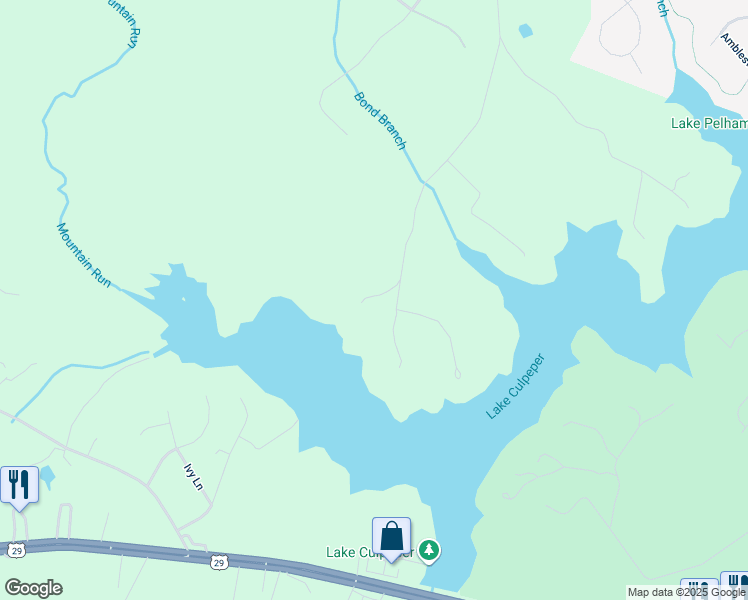 map of restaurants, bars, coffee shops, grocery stores, and more near 17235 Whisper Hill Road in Culpeper